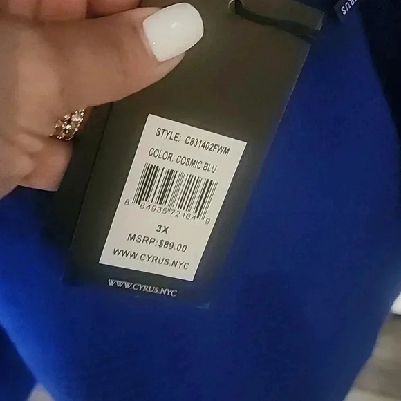 CYRUS COSMIC BLUE CREW NECK SWEATER SIZE 3X - Picture 4 of 5